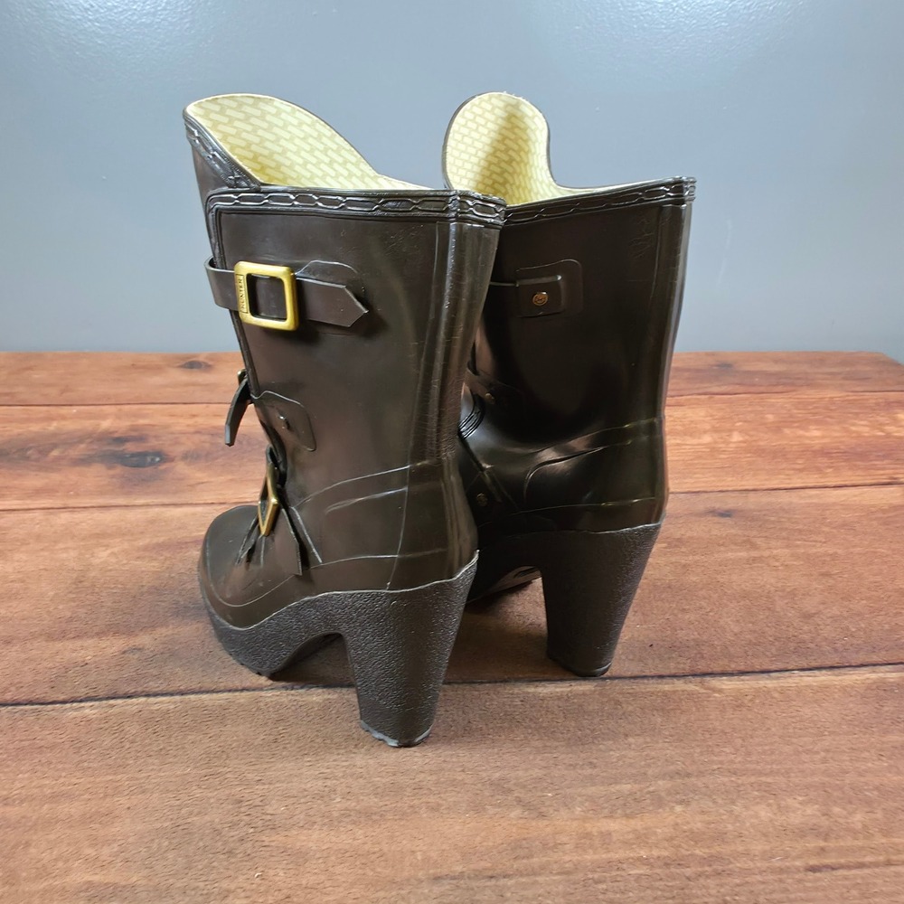 RARE COLLECTOR Hunter Georgie Wellies High Heel Rain Boots SIZE 8 - Picture 3 of 10